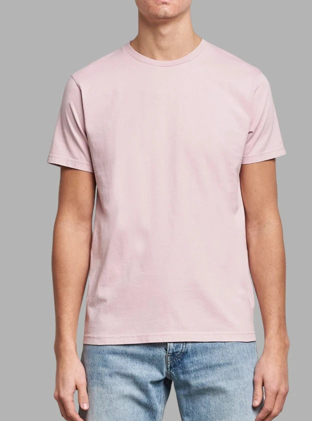 Men’s Faded Pink Solid Crew Neck Cotton T-Shirt for Men | Promo Thread Soft Bio-Washed Tee