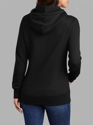 Women’s 300gsm Black Hooded Sweatshirt – Soft Poly Cotton Hoodie