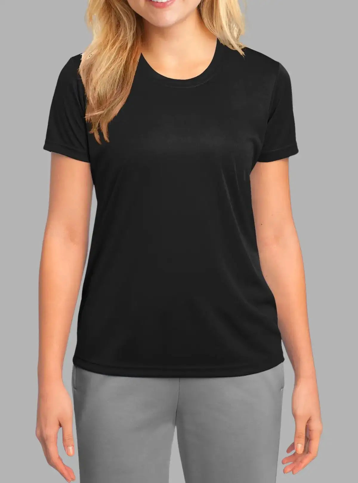 Women’s Black Polyester Dry-Fit T-Shirt | Promo Thread