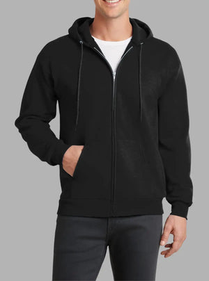 Men’s Black Hooded Zipper Sweatshirt 300gsm | Promo Thread
