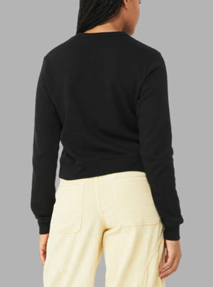 Women’s 300gsm Black Crew Neck Sweatshirt – Poly Cotton Soft Wear