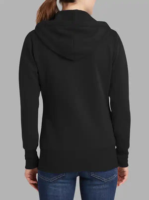 Women’s 300gsm Black Zipper Hoodie – Soft Poly Cotton Sweatshirt