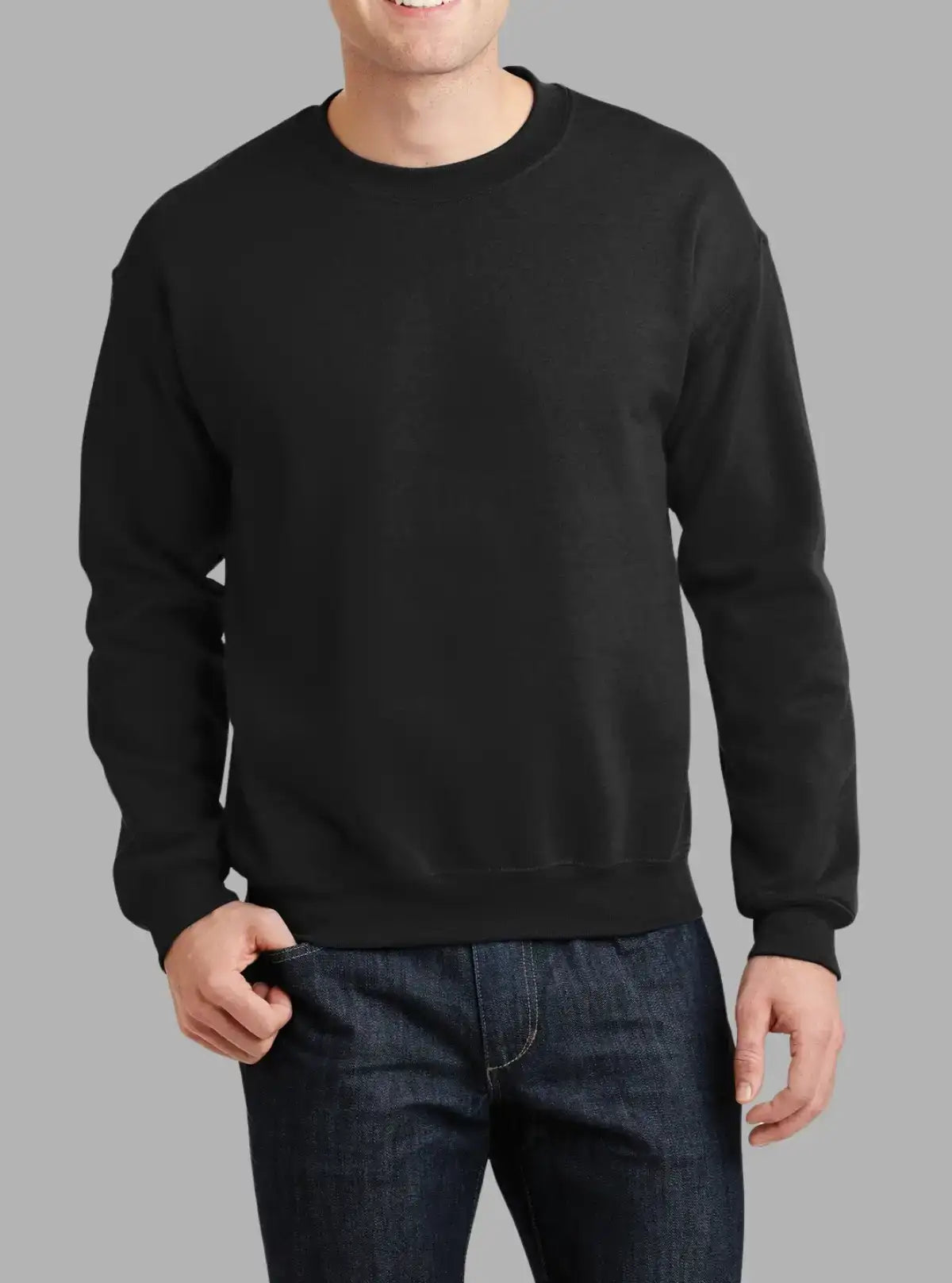 Men’s Black 300gsm Crew Neck Sweatshirt | Promo Thread