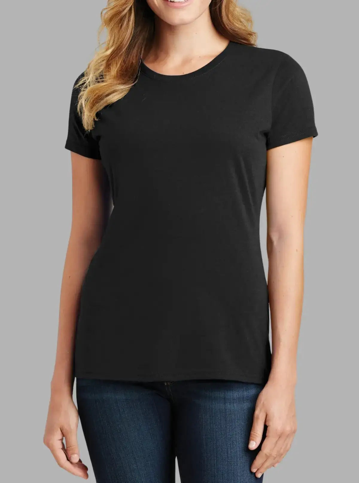 Women’s Black 180 GSM Cotton T-Shirt | Premium Bio-Washed – Promo Thread