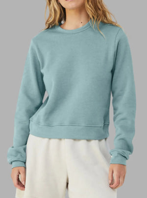 Women’s 300gsm Ocean Blue Crew Neck Sweatshirt – Poly Cotton