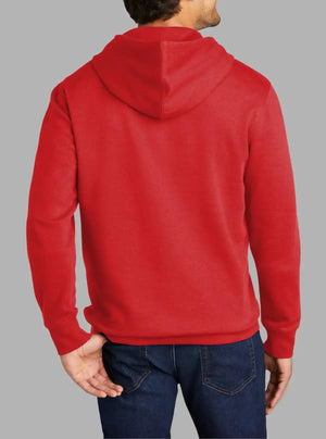 Men’s Bright Red 300gsm Hooded Sweatshirt | Premium Poly Cotton