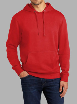 Men’s Bright Red 300gsm Hooded Sweatshirt | Premium Poly Cotton