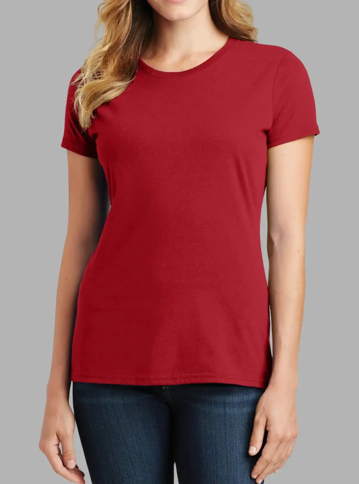 Women’s Burgundy 180 GSM Cotton T-Shirt | Soft Bio-Washed – Promo Thread