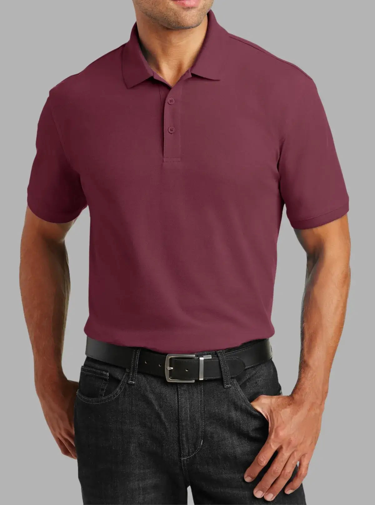 Men’s Burgundy Polyester Pique Polo T-Shirt | Promo Thread