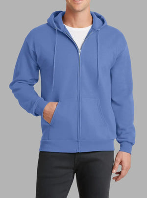 Men’s Carolina Blue Hooded Zipper Sweatshirt 300gsm | Promo Thread