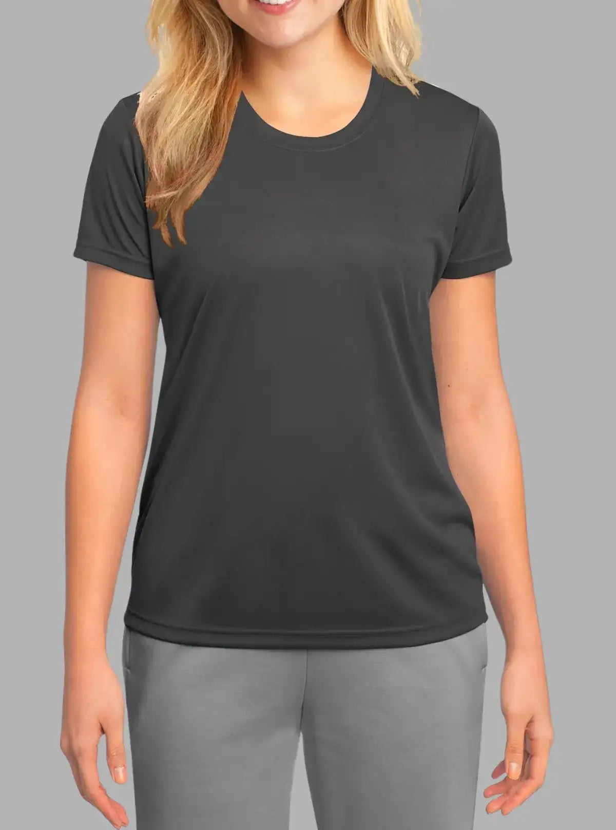 Women’s Charcoal Polyester Dry Fit T-Shirt 140gsm | Promo Thread