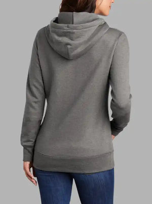 Women’s 300gsm Charcoal Melange Hoodie – Soft Poly Cotton Sweatshirt