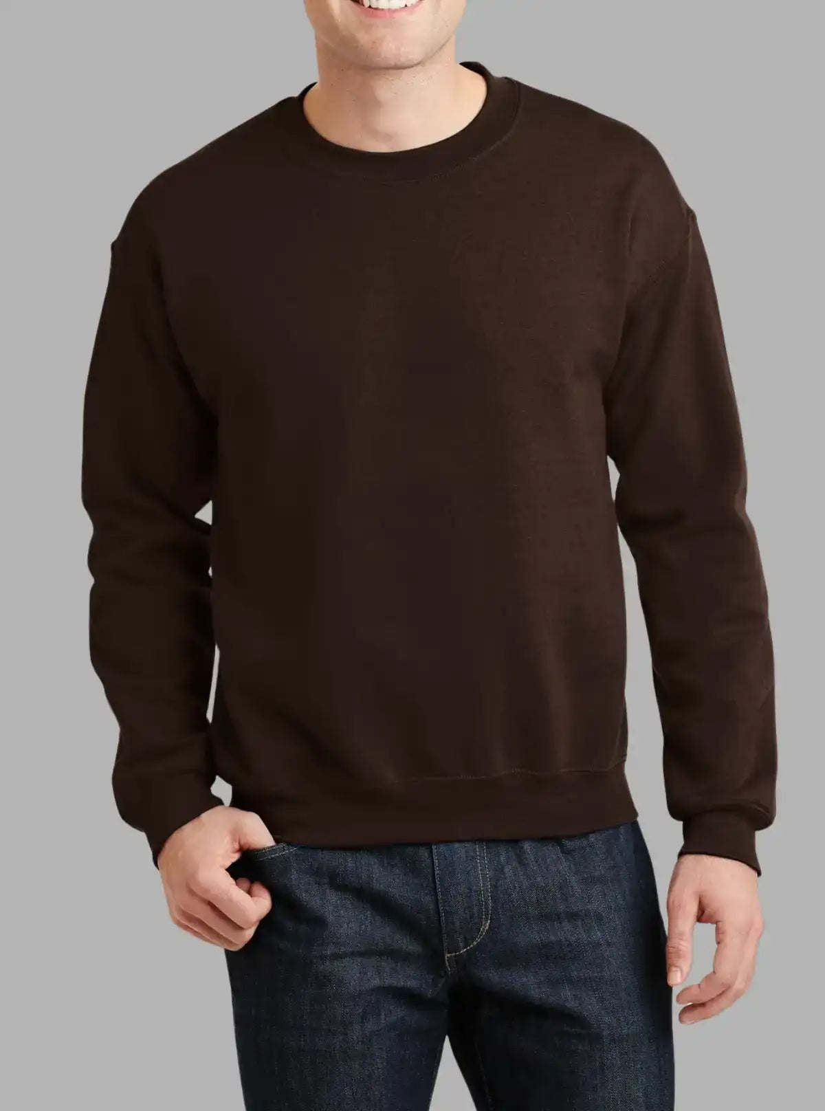 Men’s Chocolate 300gsm Crew Neck Sweatshirt | Promo Thread