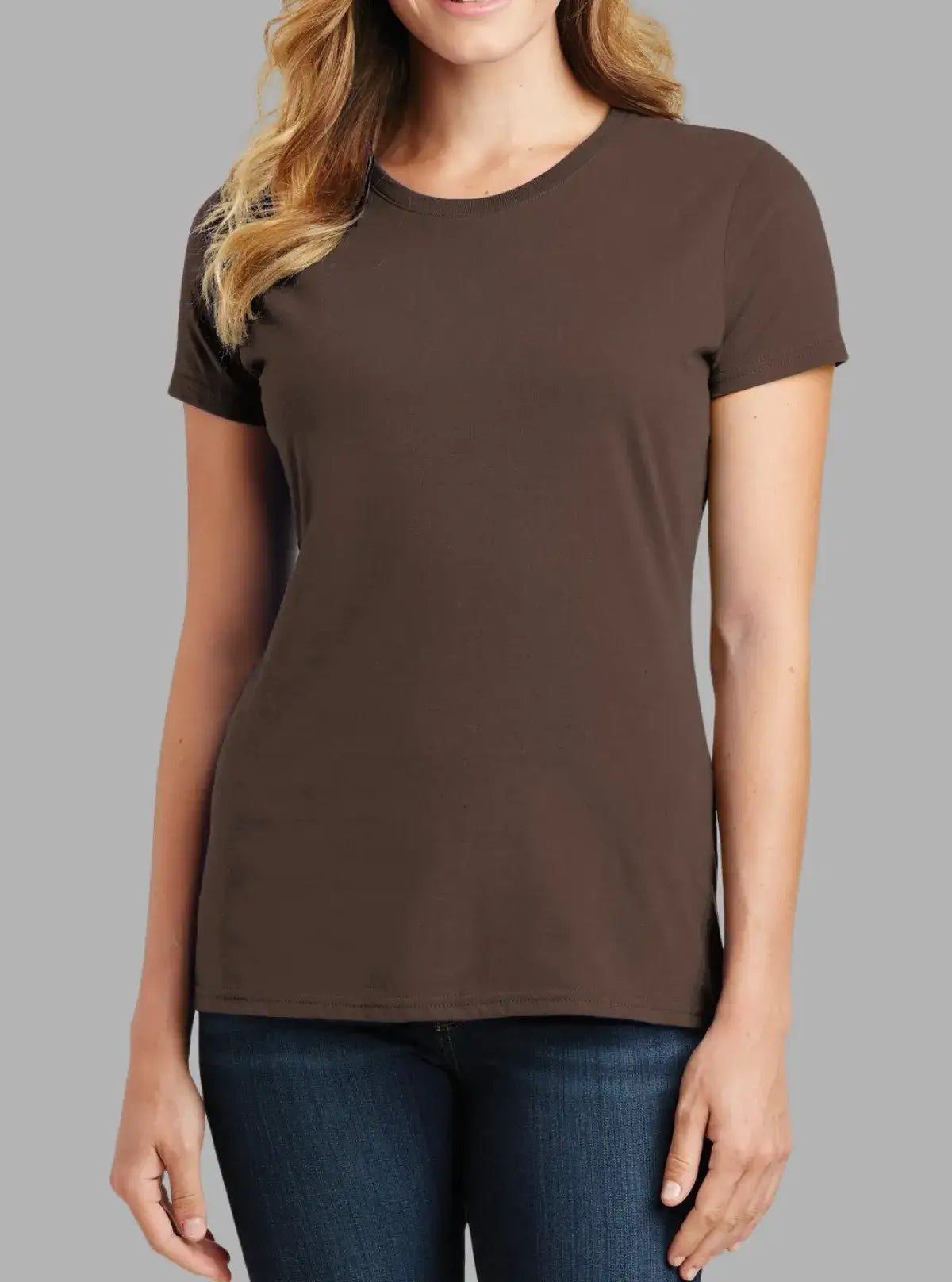 Women’s Chocolate 180 GSM Cotton Crew Neck T-Shirt | Soft & Durable