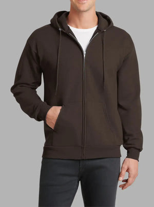 Men’s Dark Chocolate Hooded Zipper Sweatshirt 300gsm | Promo Thread