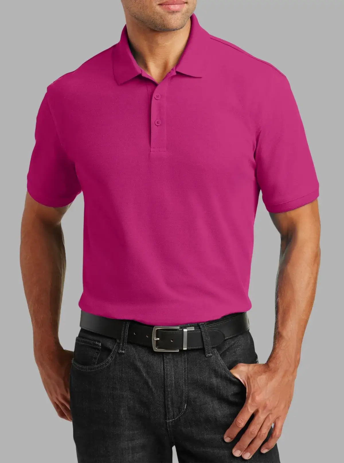 Men’s Dark Pink Polyester Pique Polo T-Shirt | Promo Thread