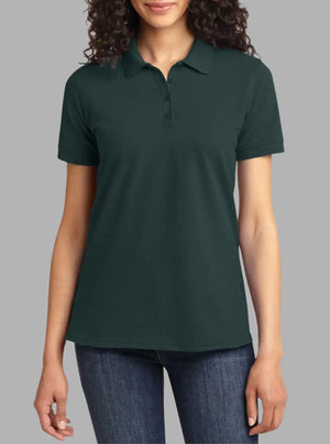 Women’s Dark Green Piqué Polyester Polo T-Shirt 200 GSM | Promo Thread