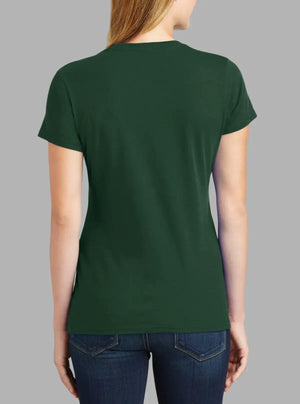 Women’s Forest Green 180 GSM Cotton Crew Neck T-Shirt | Soft & Durable