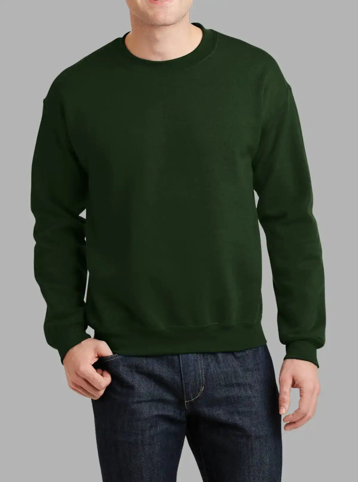 Men’s Forest Green 300gsm Crew Neck Sweatshirt | Promo Thread