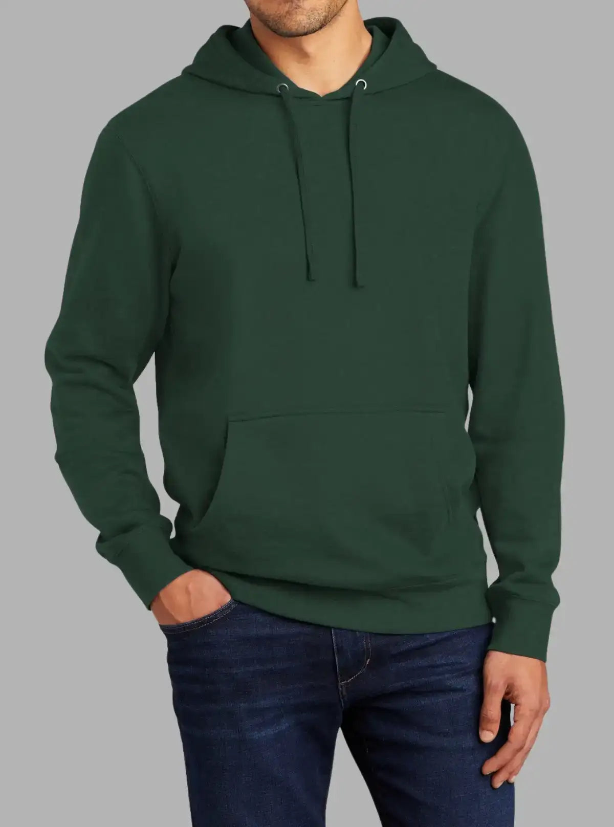 Men’s Forest Green 300gsm Hooded Sweatshirt | Premium Poly Cotton