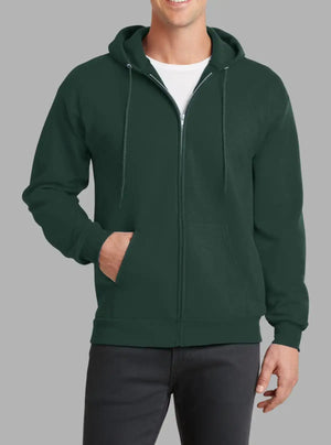 Men’s Forest Green Hooded Zipper Sweatshirt 300gsm – Promo Thread