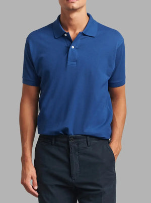 Men’s Pike France Blue Solid Polo T-Shirt 100% Cotton | Promo Thread