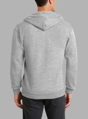 Men’s Grey Melange Hooded Zipper Sweatshirt 300gsm – Promo Thread