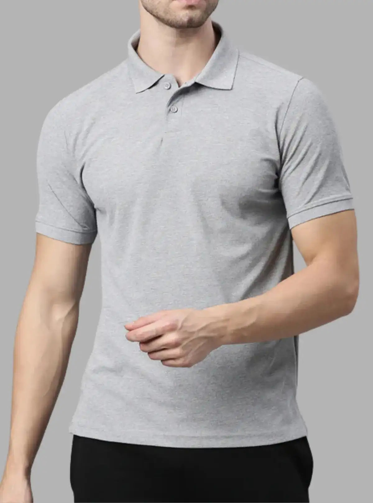 Men’s Grey Melange 240 GSM Cotton Polo T-Shirt | Promo Thread