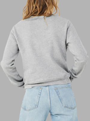 Women’s 300gsm Grey Melange Crew Neck Sweatshirt – Poly Cotton
