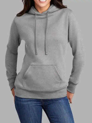 Women’s 300gsm Grey Melange Hoodie – Soft Sweatshirt by Promo Thread