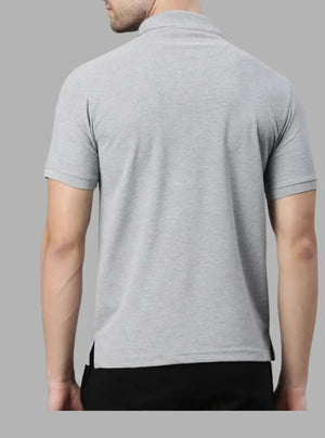 Men’s Grey Melange 240 GSM Cotton Polo T-Shirt | Promo Thread