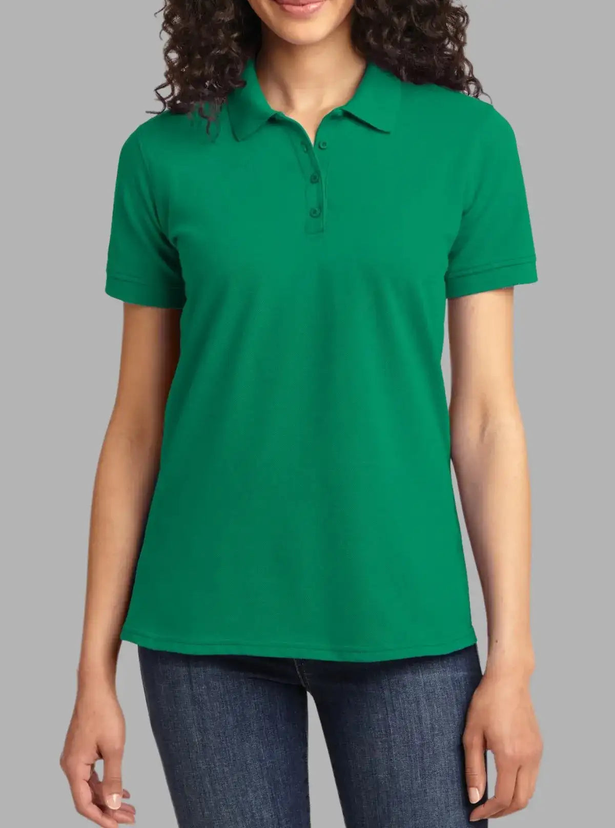 Women’s Kelly Green Piqué Polyester Polo T-Shirt 200 GSM | Promo Thread