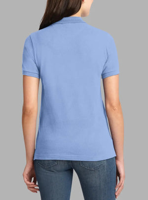 Women’s Light Blue Solid Polo T-Shirt 240 GSM Cotton | Promo Thread
