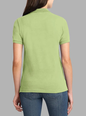 Women’s Light Green Solid Polo T-Shirt 240 GSM Cotton | Promo Thread