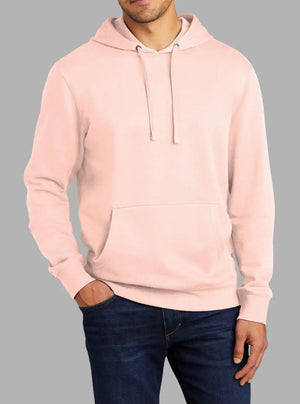 Men’s Light Pink 300gsm Hooded Sweatshirt | Premium Poly Cotton