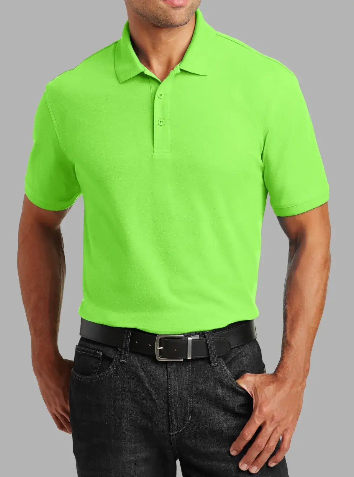 Men’s Lime Polyester Pique Polo T-Shirt | Promo Thread