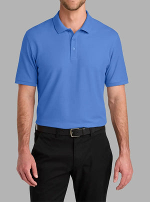 Men’s Marine Blue Polyester Pique Polo T-Shirt | Promo Thread