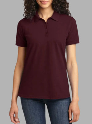 Women’s Maroon Piqué Polyester Polo T-Shirt 200 GSM | Promo Thread