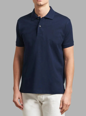 Men’s Pike Navy Blue Solid Polo T-Shirt 100% Cotton | Promo Thread