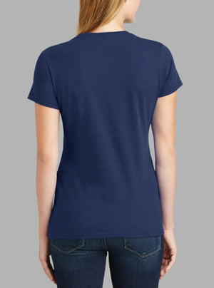 Women’s Navy Blue 180 GSM Cotton T-Shirt | Crew Neck Soft Tee