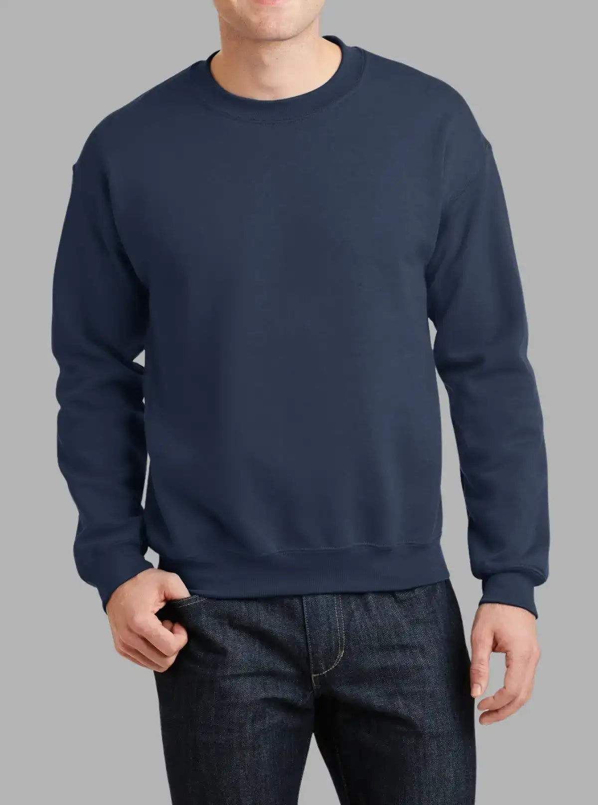 Men’s Navy Blue 300gsm Crew Neck Sweatshirt | Promo Thread