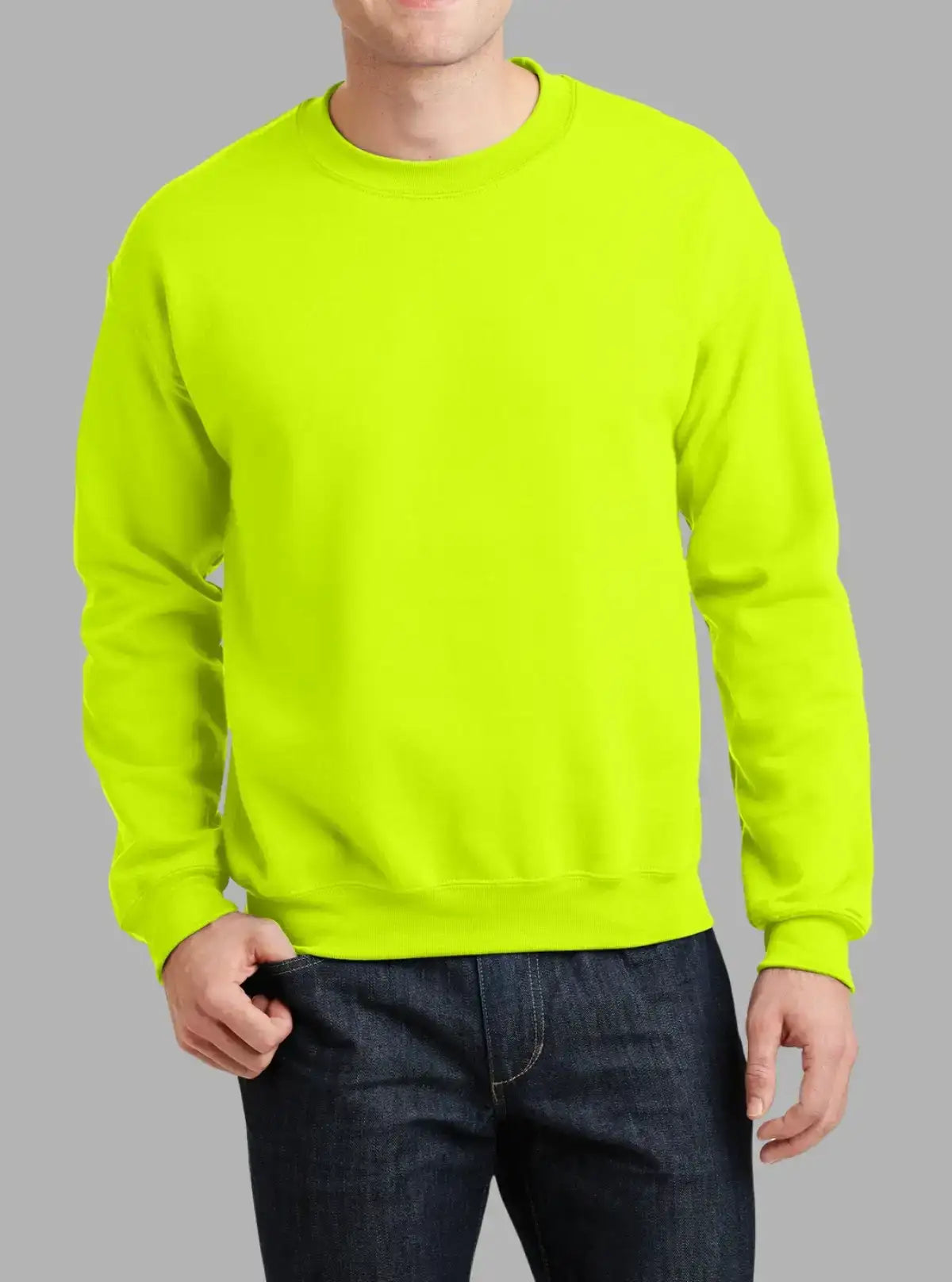 Men’s Neon Green Crew Neck Sweatshirt 300gsm | Promo Thread