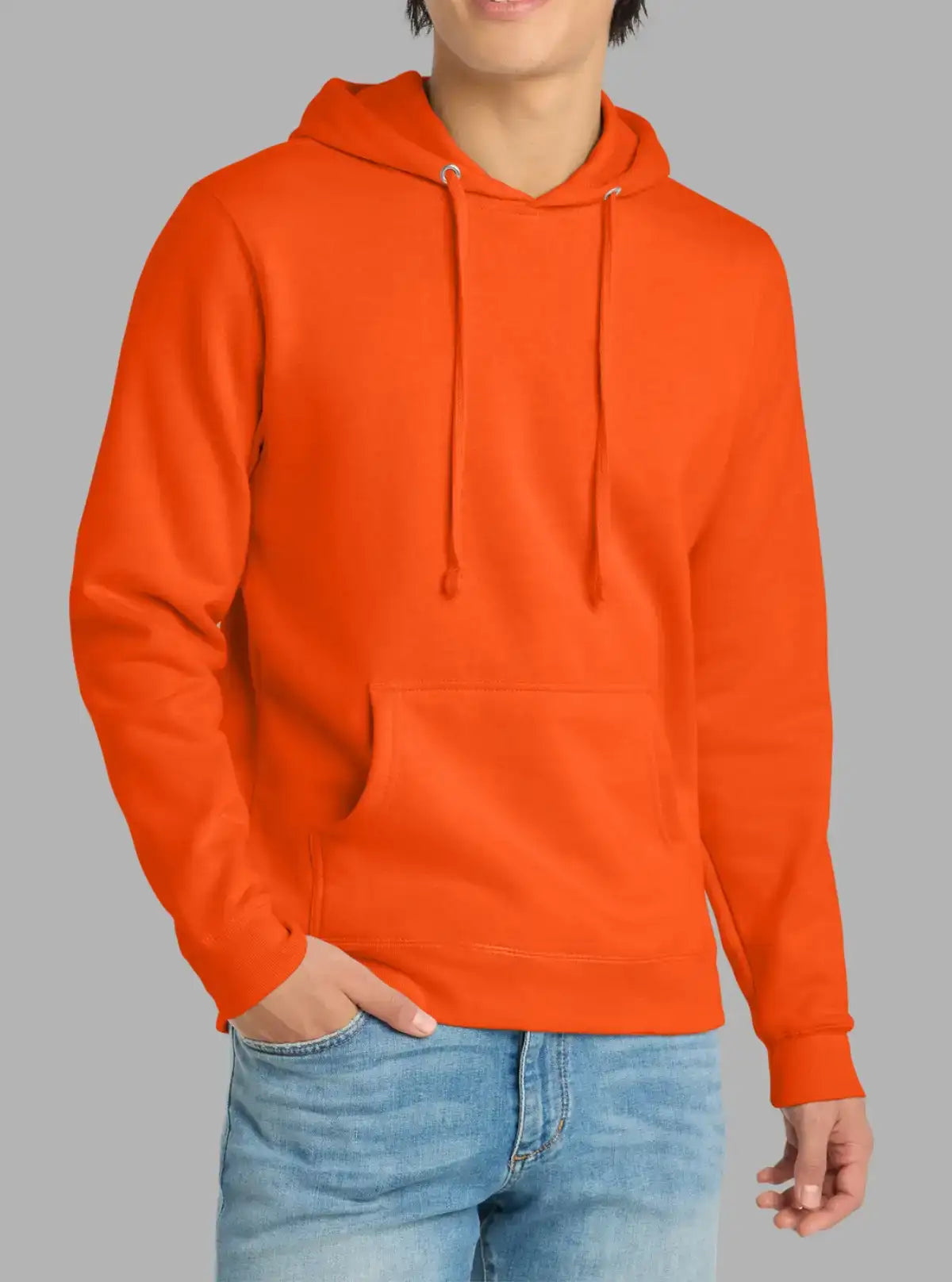 Men’s Orange 300gsm Hooded Sweatshirt | Premium Poly Cotton