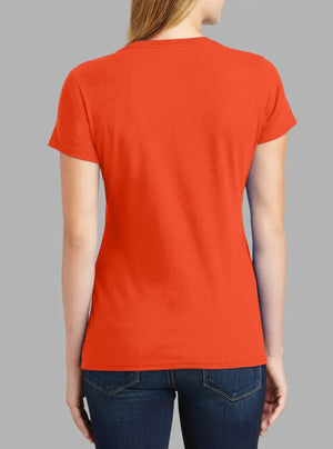 Women’s Orange 180 GSM Cotton T-Shirt | Soft Bio-Washed Tee