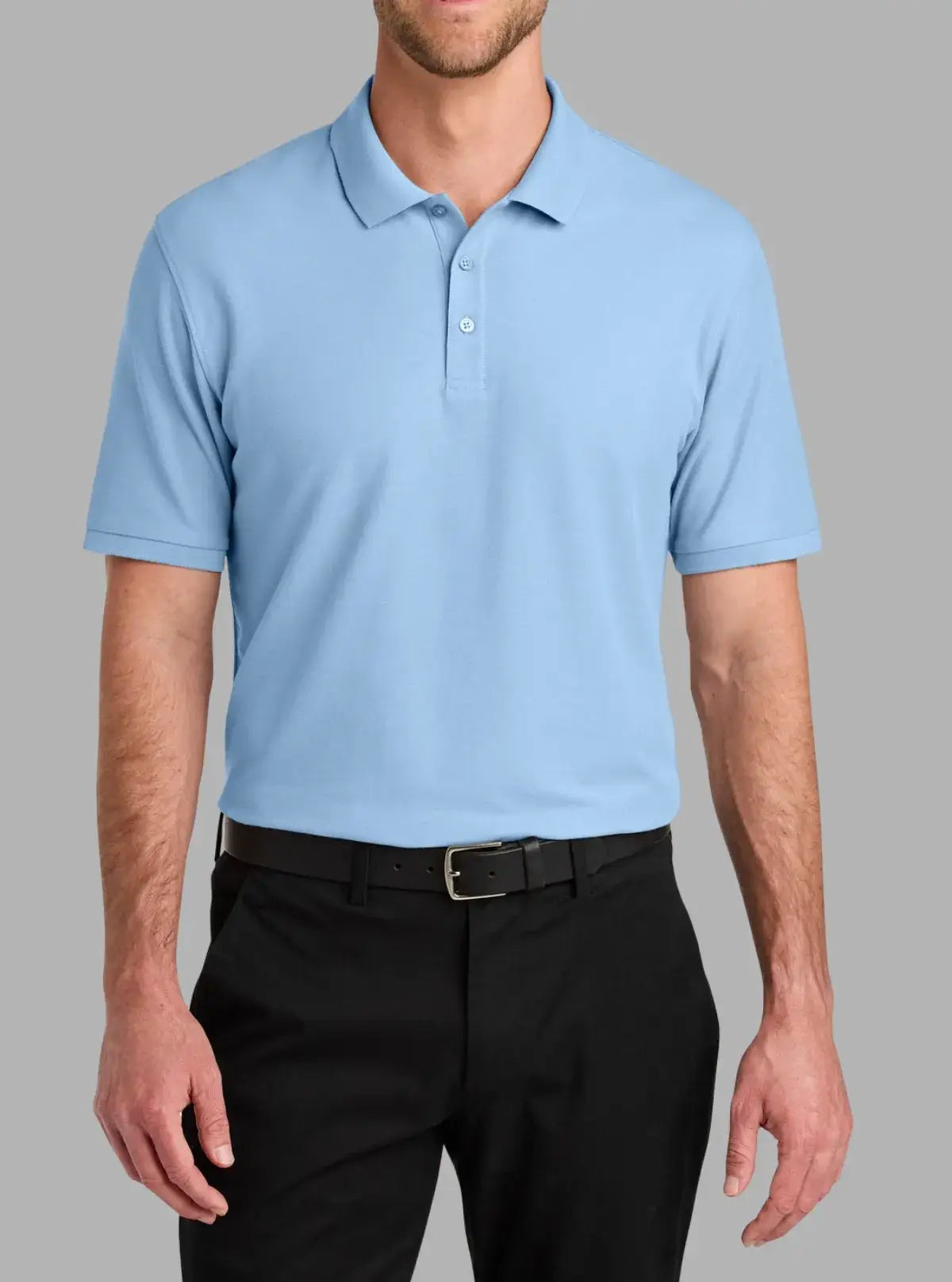 Men’s Pastel Blue Polyester Pique Polo T-Shirt | Promo Thread