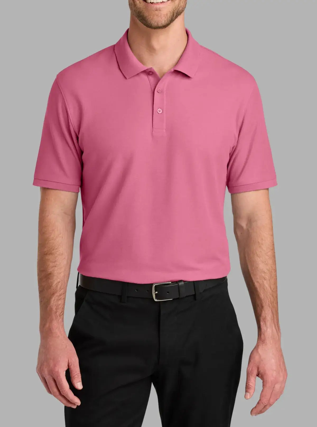 Men’s Pastel Pink Polyester Pique Polo T-Shirt | Promo Thread