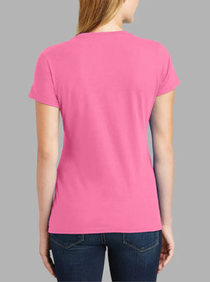 Women’s Pink 180 GSM Cotton Crew Neck T-Shirt | Soft & Durable