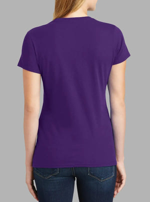 Women’s Purple 180 GSM Cotton Crew Neck T-Shirt | Soft & Durable