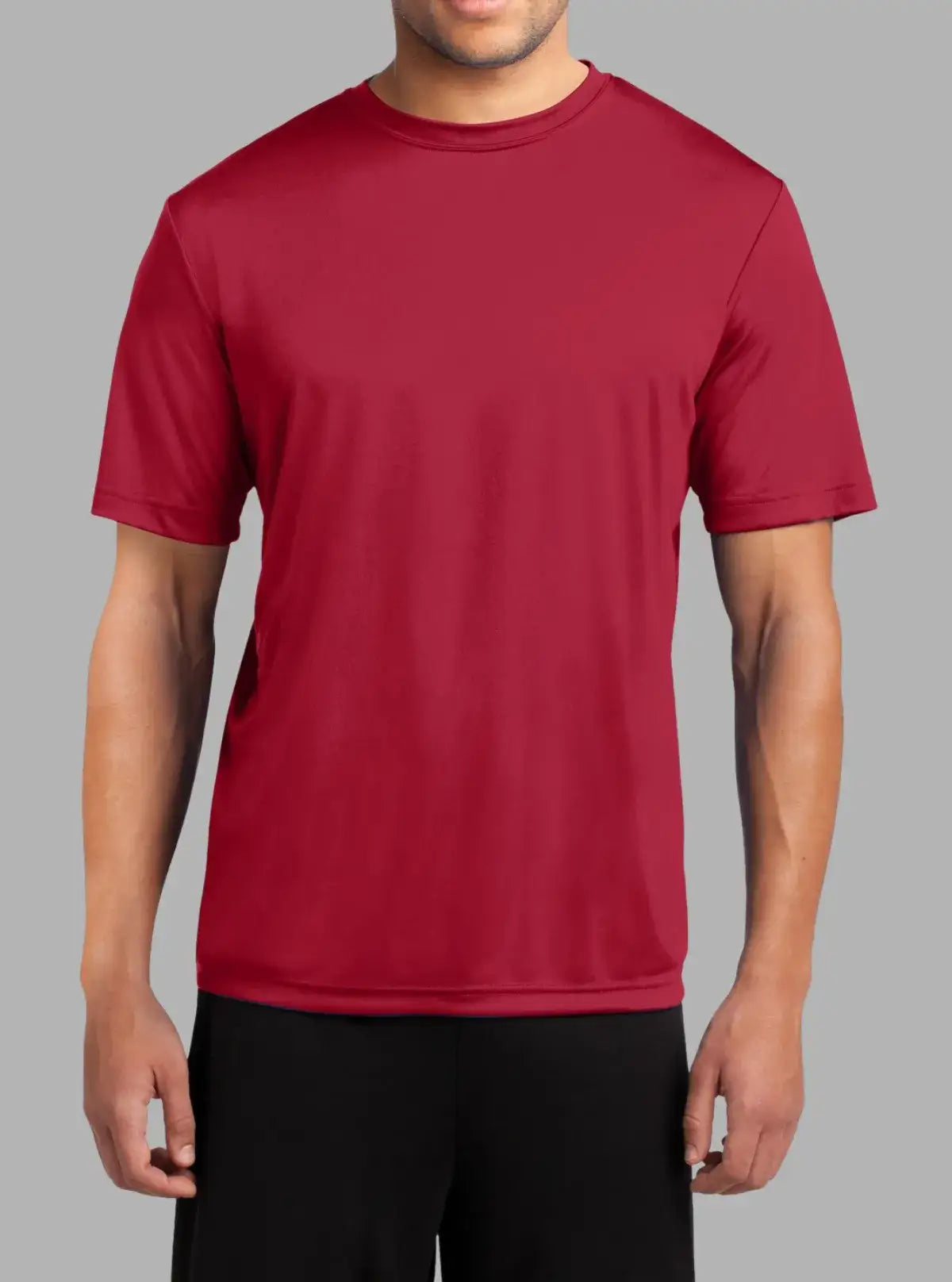 Men’s Red 140 GSM Dry Fit Polyester T-Shirt | Promo Thread
