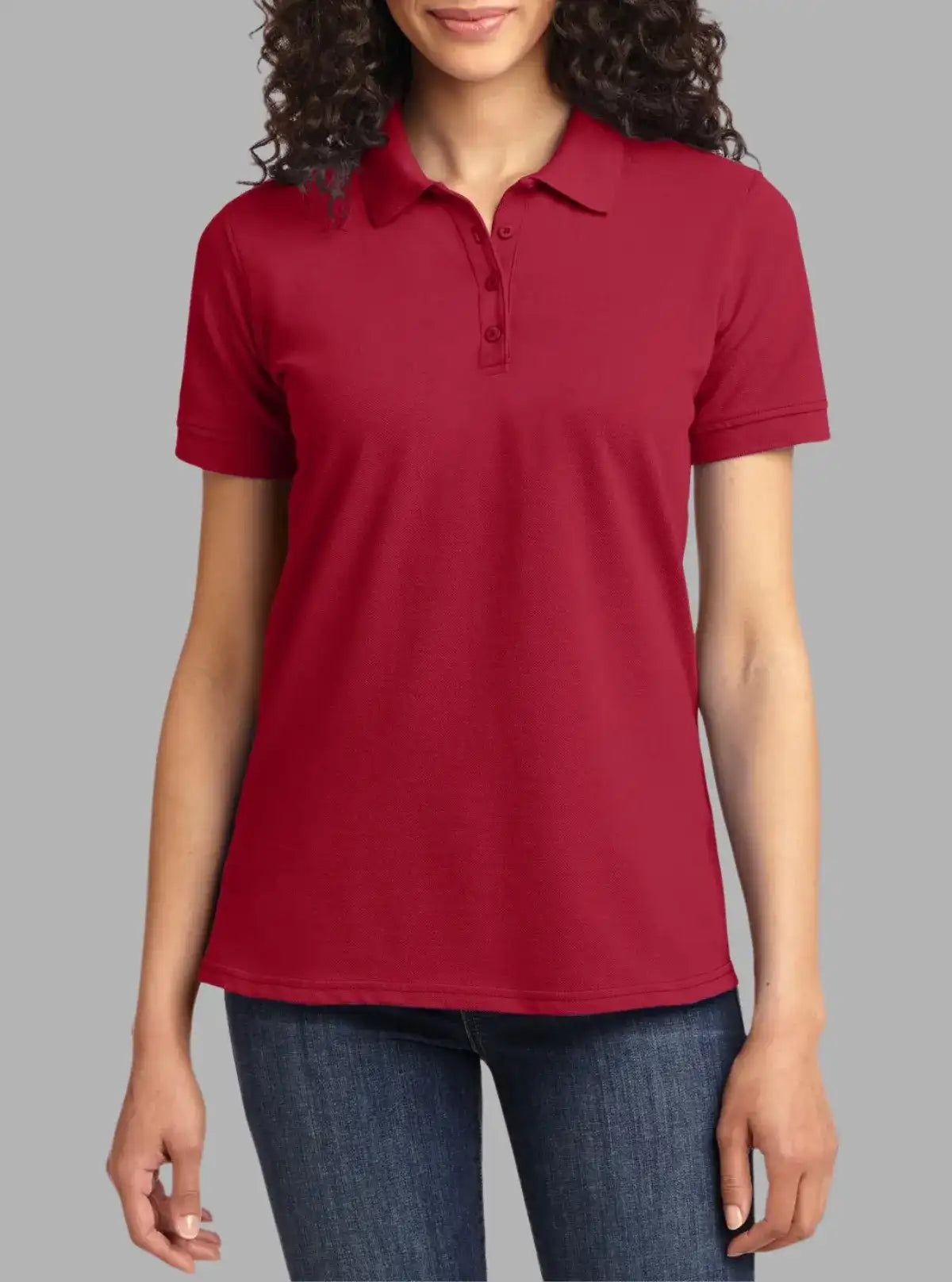 Women’s Red Piqué Polyester Polo T-Shirt 200 GSM | Promo Thread